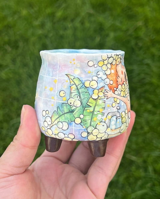 Hand Painted Bubbe Bath Fun Planter