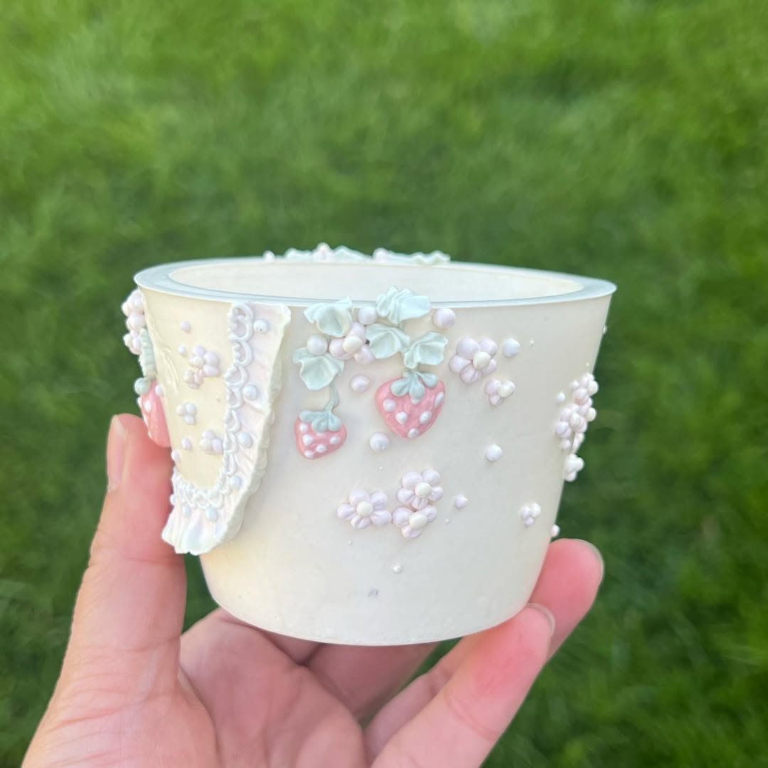 Strawberry Dream Lace Decor Planter
