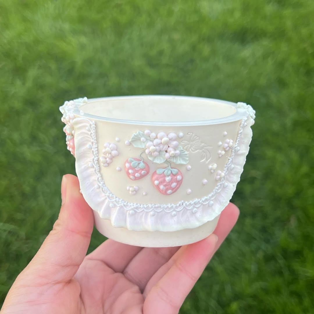 Strawberry Dream Lace Decor Planter