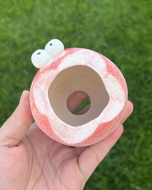 Pink and Red Bread With Eyes Planter