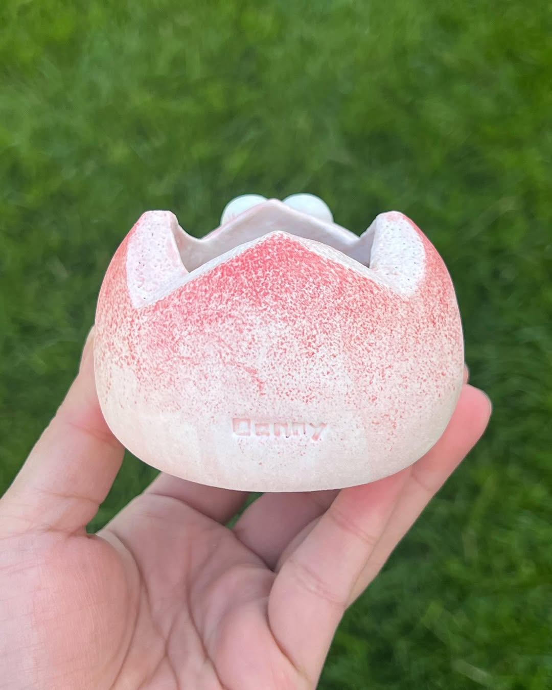 Pink and Red Bread With Eyes Planter