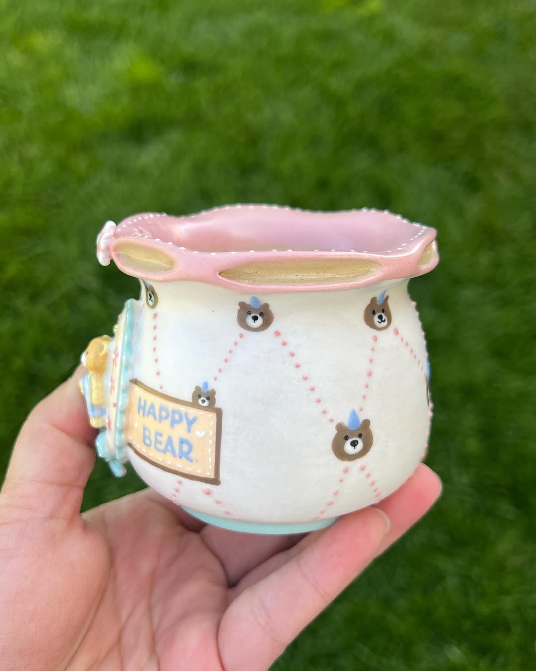 Happy Teddy Bear Planter