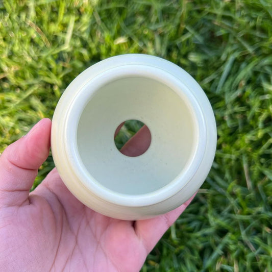 July Classic Matcha Cream Swirl Round Bottom Planter