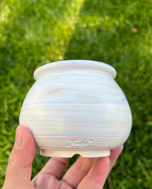 July Classic Lavender Wave Swirl Round Bottom Planter