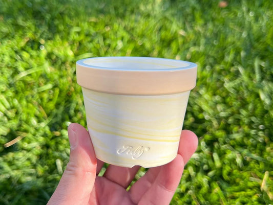 July Classic Pastel Marbled Swirl Mini Planter