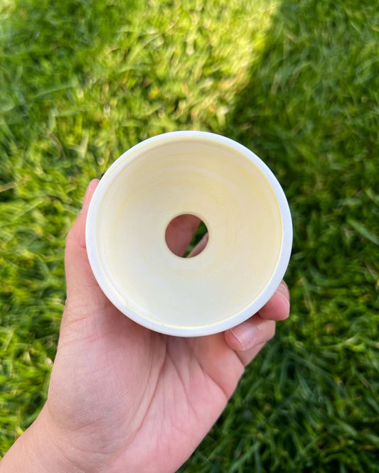 July Classic Lemon Stripe Swirl Cup Shape Mini Planter