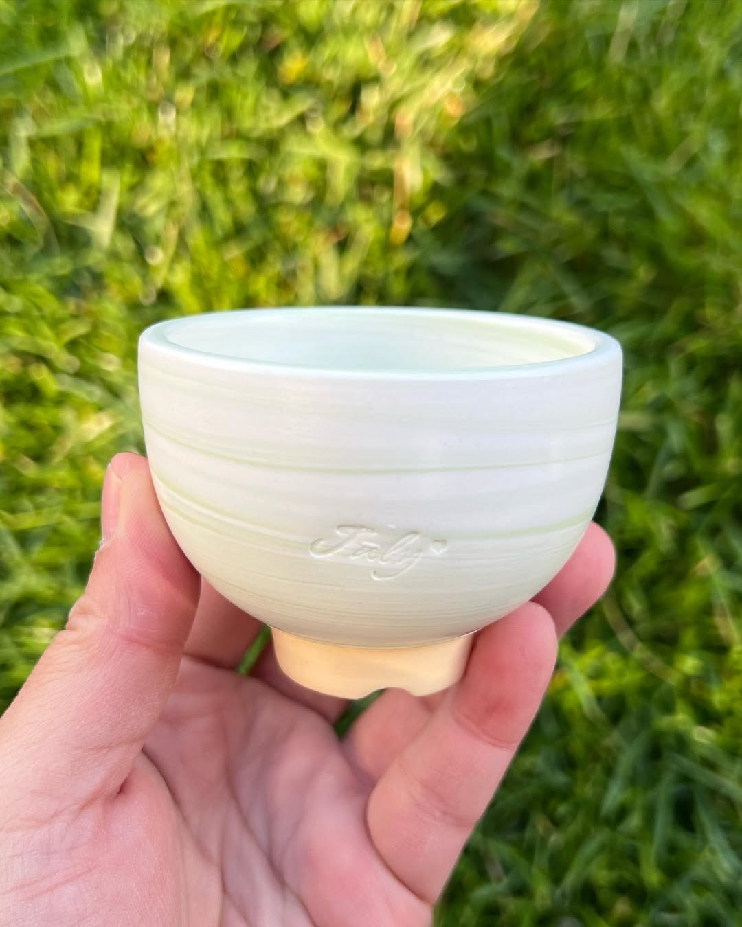 July Classic Creamy Cloud Swirl Cup Shape Mini Planter