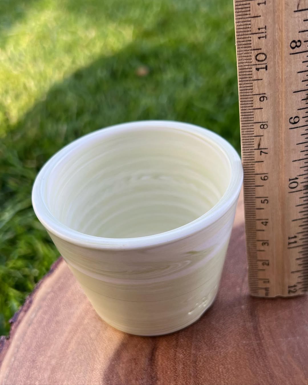 July Classic Creamy Green Tea Swirl Mini Planter