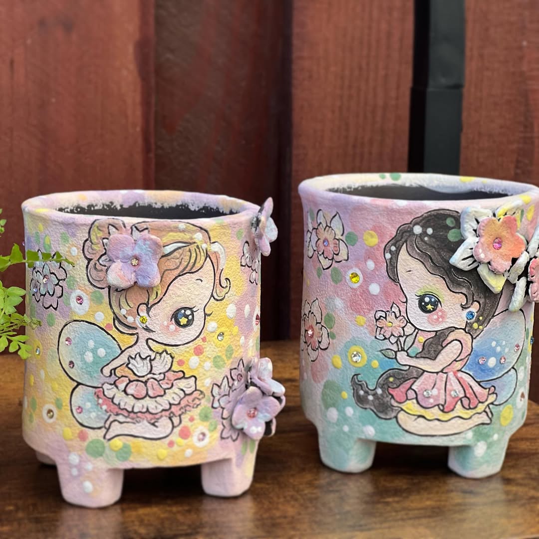 Brunette Flower Fairy Planter