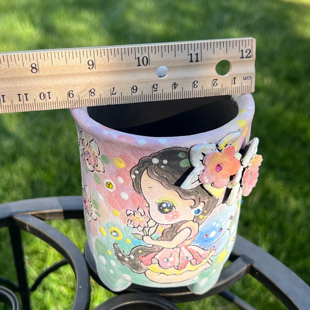 Brunette Flower Fairy Planter