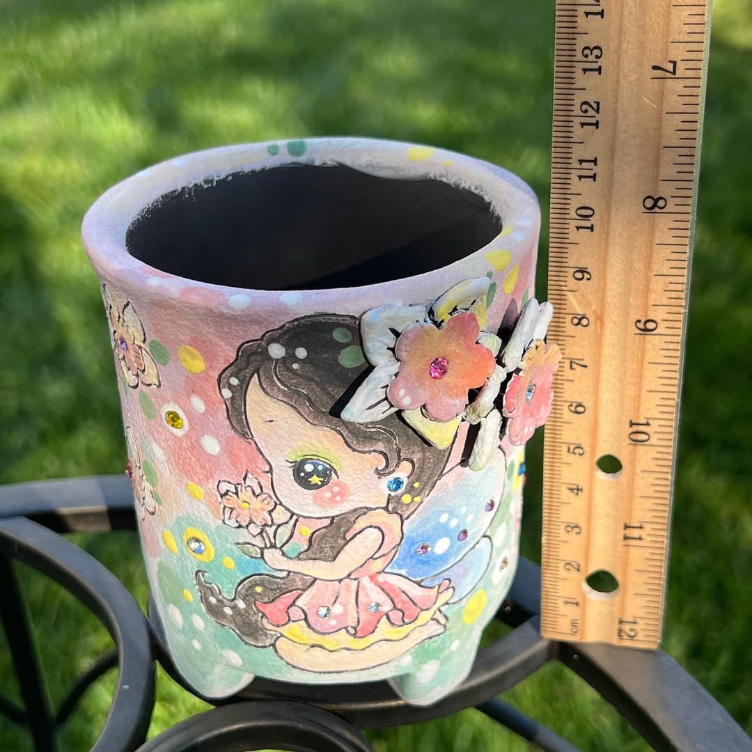 Brunette Flower Fairy Planter