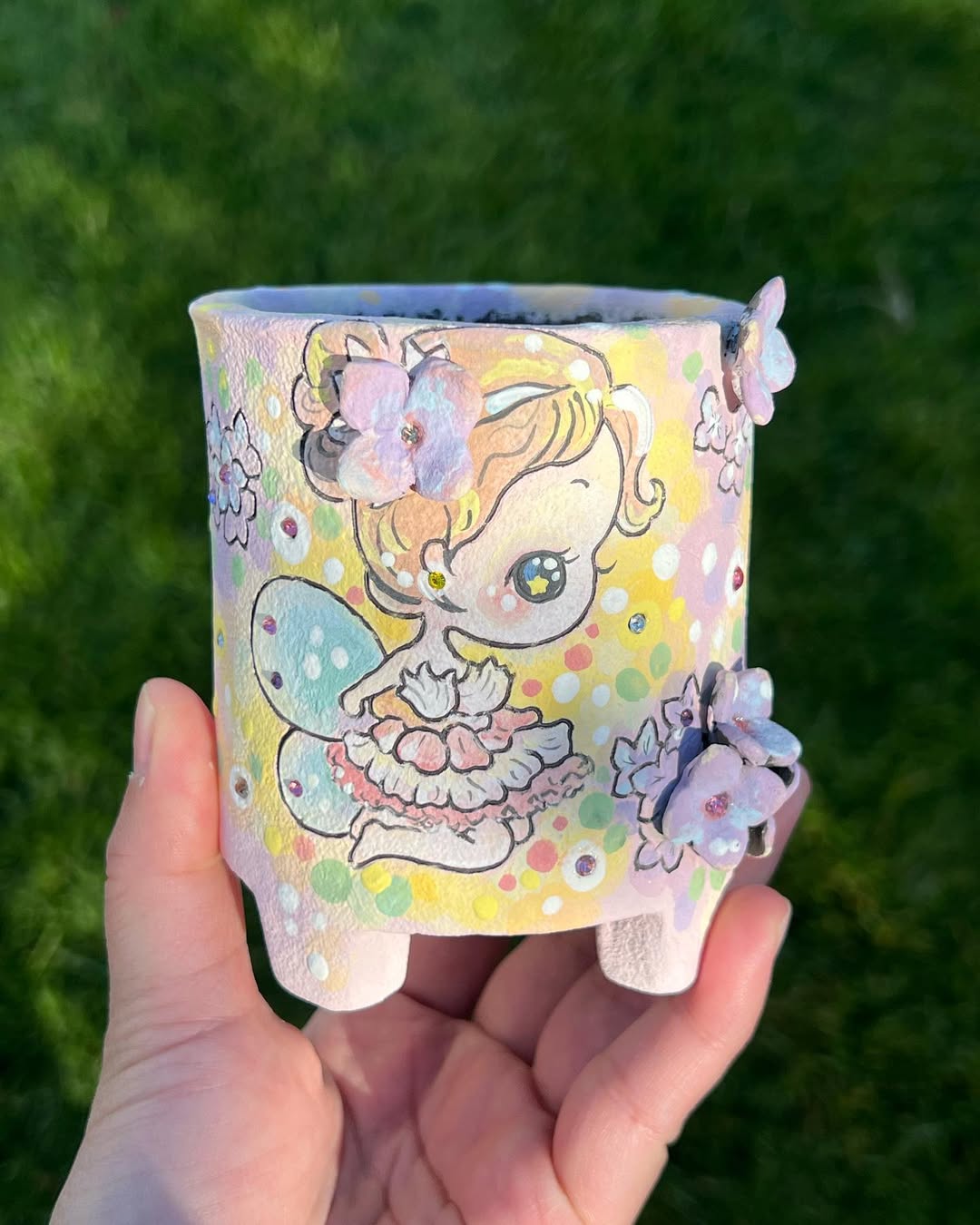 Blonde Flower Fairy Planter