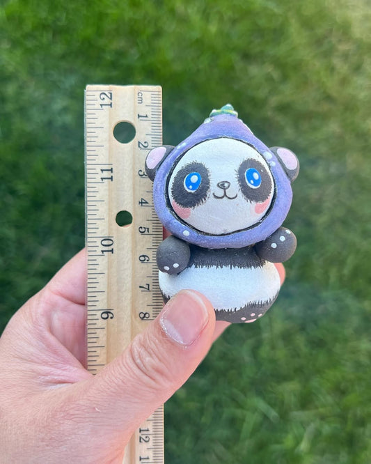Panda Figurines - Eggplant