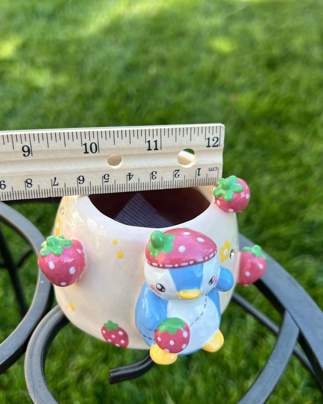 Strawberry Blue Penguin Planter