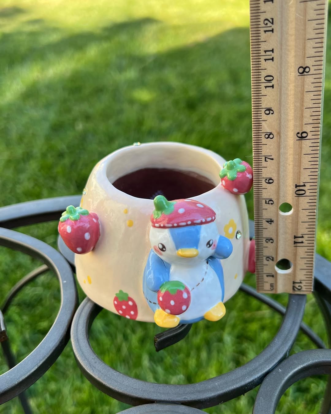 Strawberry Blue Penguin Planter
