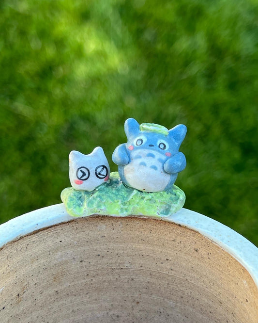 Totoro With Little Sister In The Forest Planter