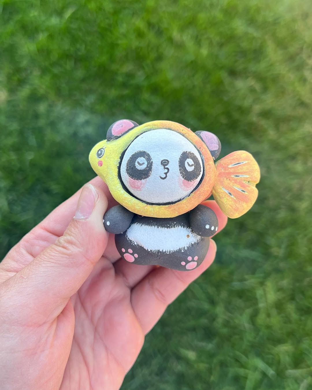 Panda Figurines - Gold Fish