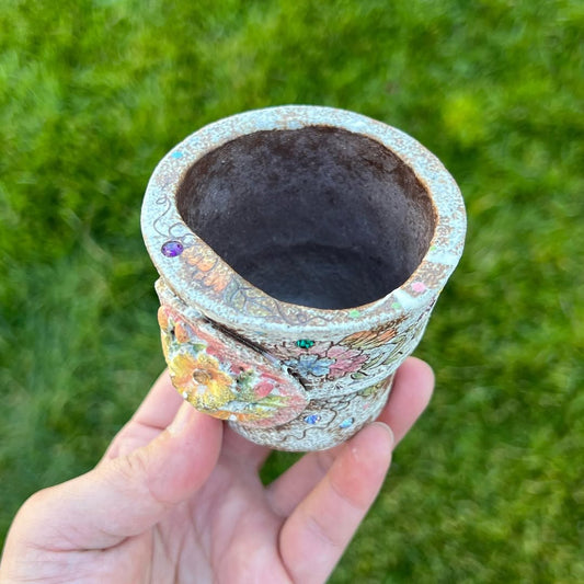 Korea Vintage Style Sunburst Floral Planter