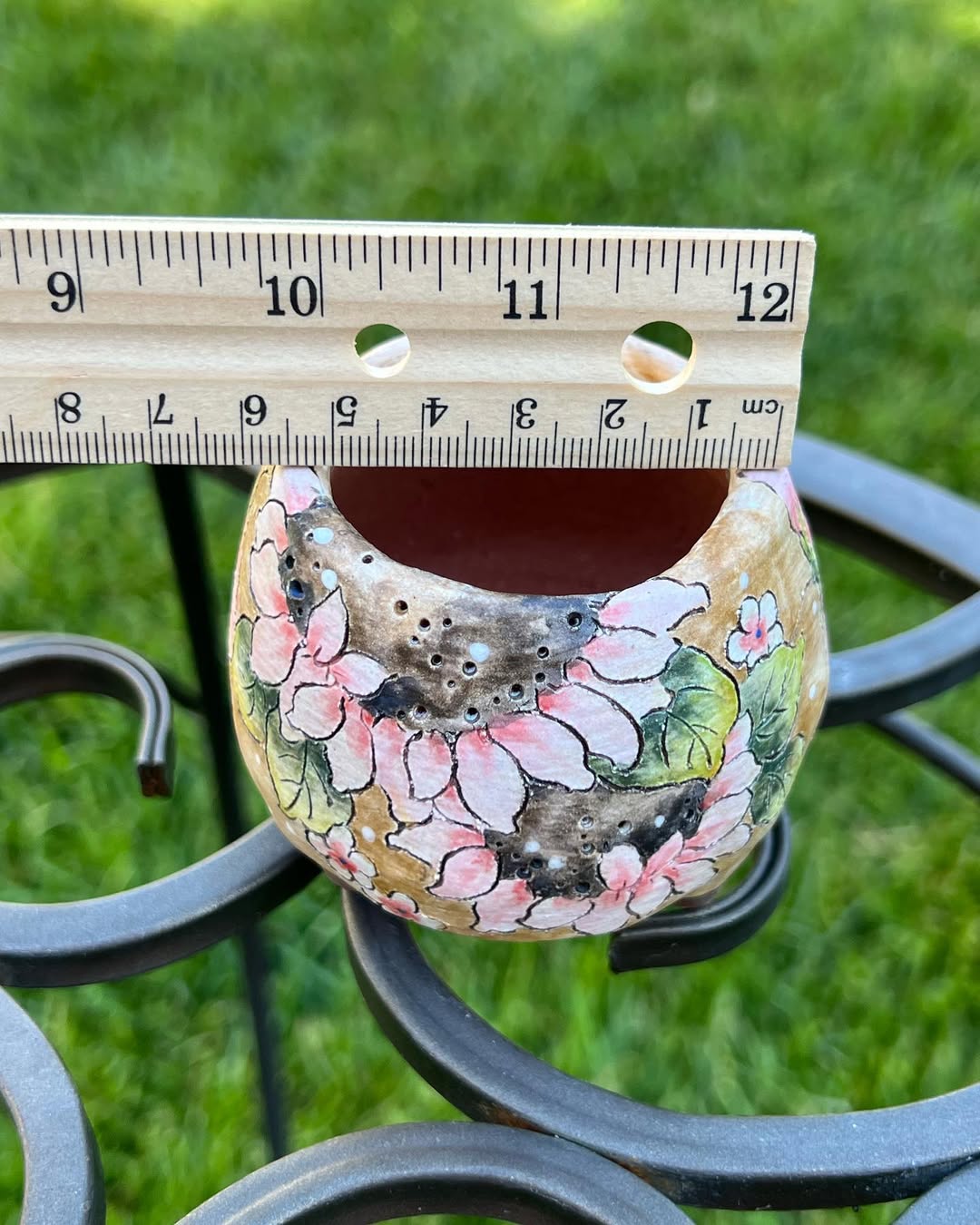 Vintage Style Mustard Pink Sunflower Planter