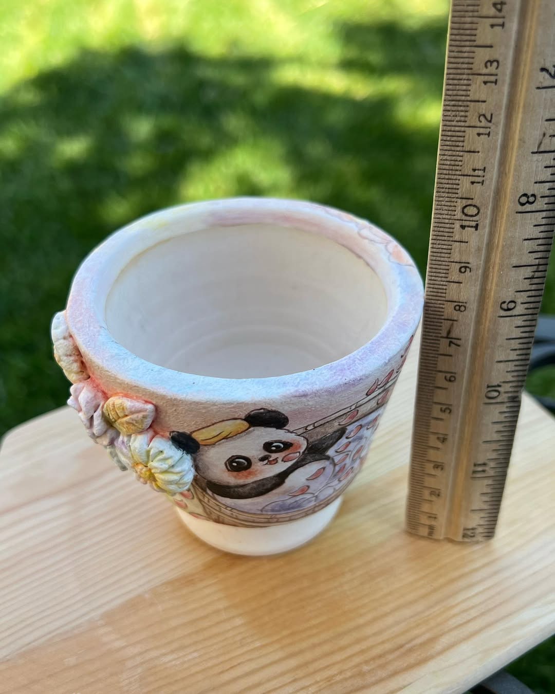 3D Floral Bath Time Panda with 3D Sculpt Floral Planter