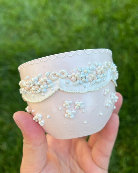 French Style Lace Floral Decor Planter