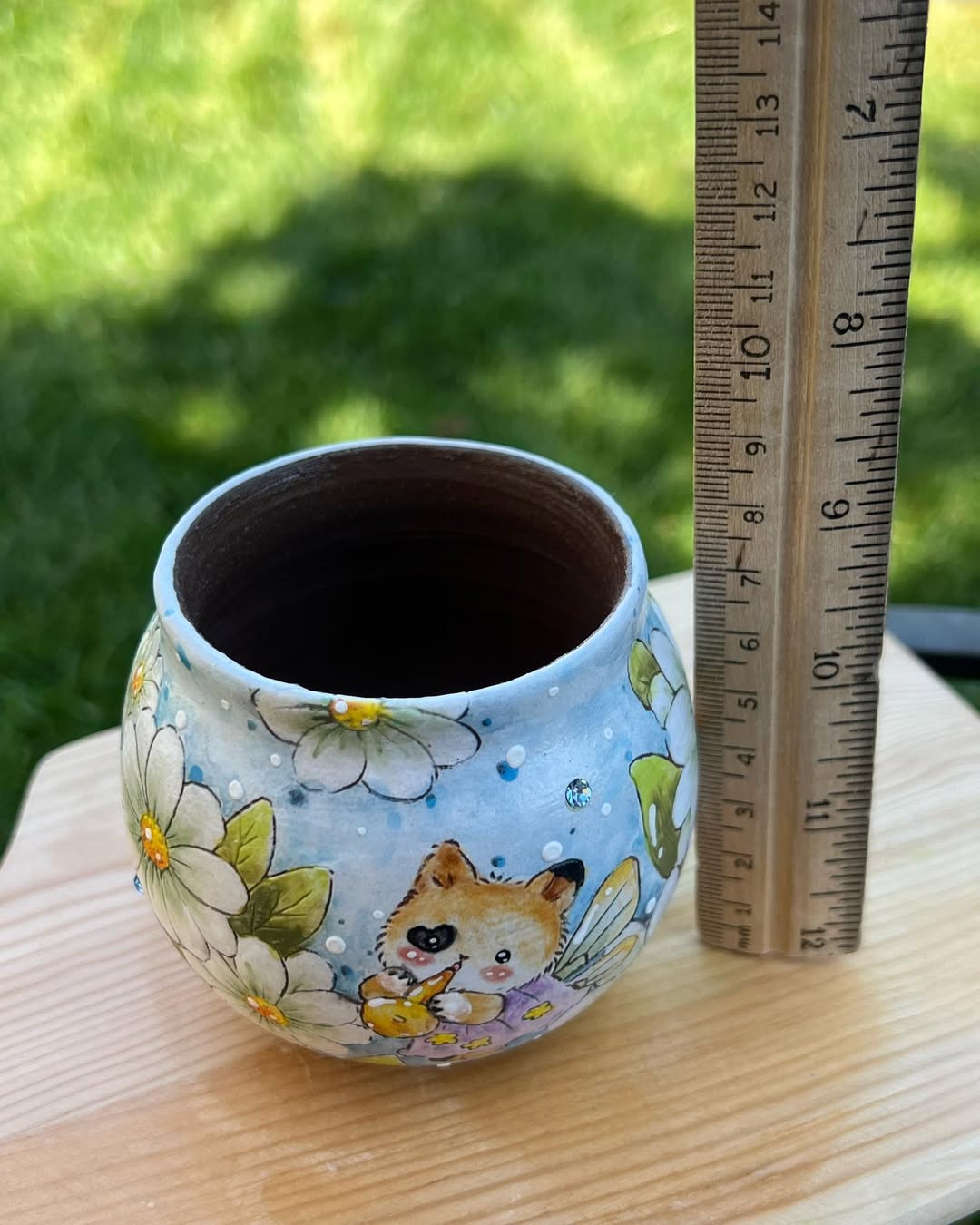 Fairy Cat and White Daisy Planter