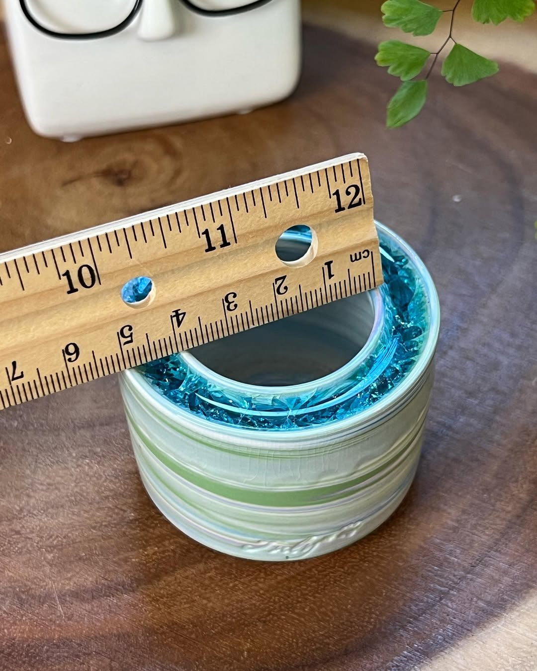 July Glass Art Turquoise Swirl Mini Planter