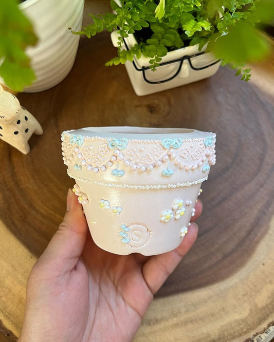 Pastel Blossom Decor Planter