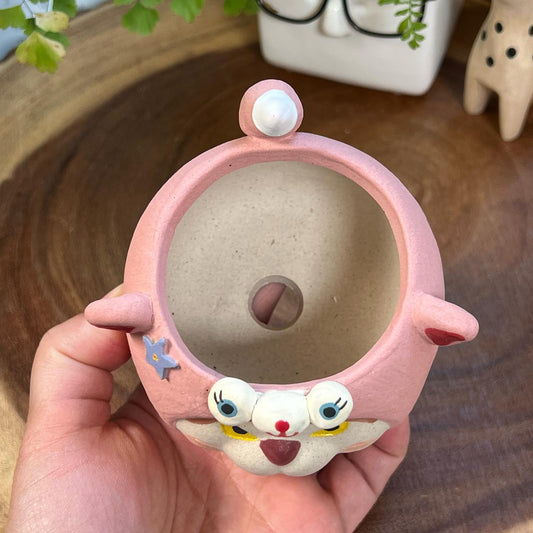 Pink Cat in Disguise- Cat Series Planter