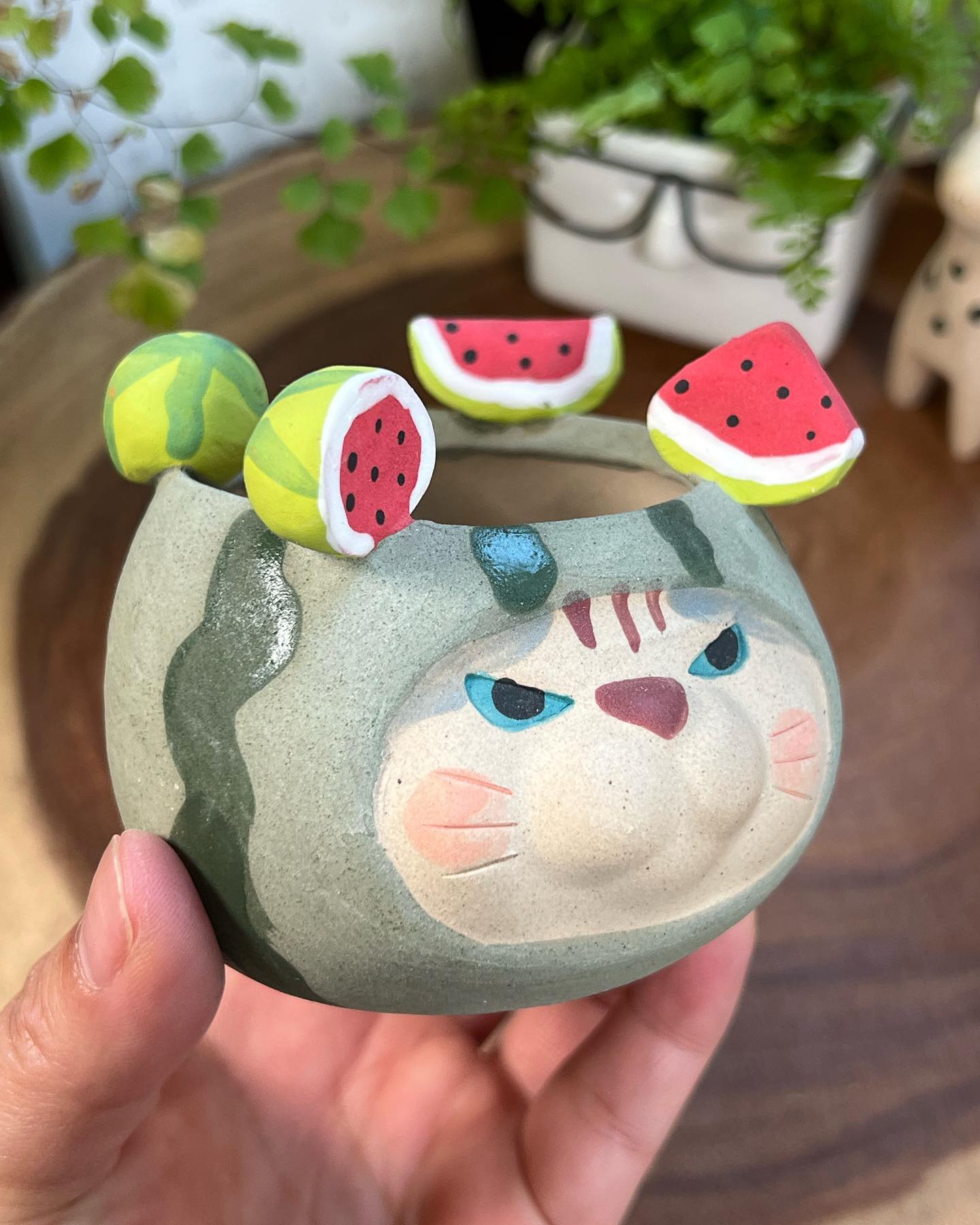 Watermelon in Disguise- Cat Series Planter