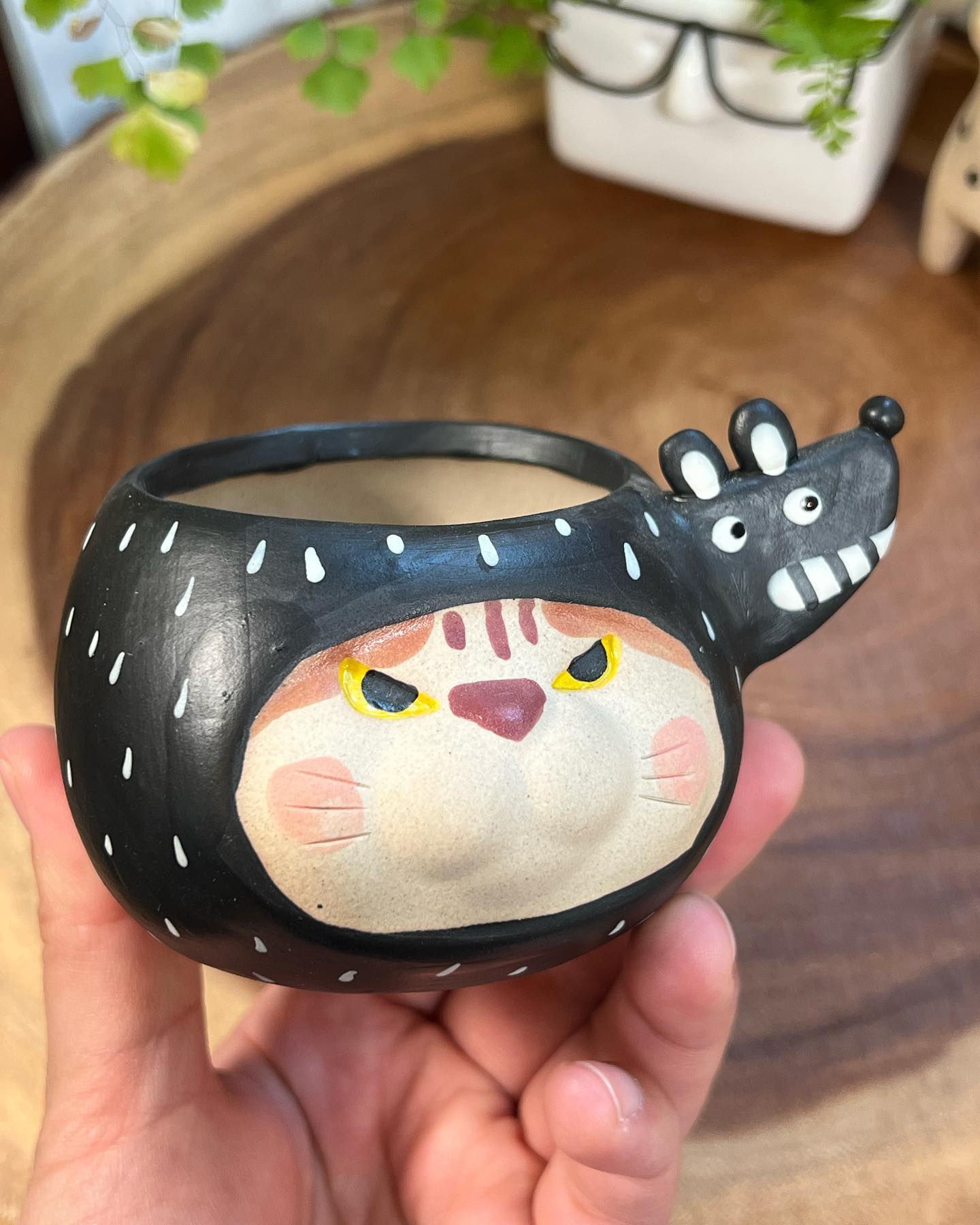 Black Dog in Disguise- Cat Series Planter