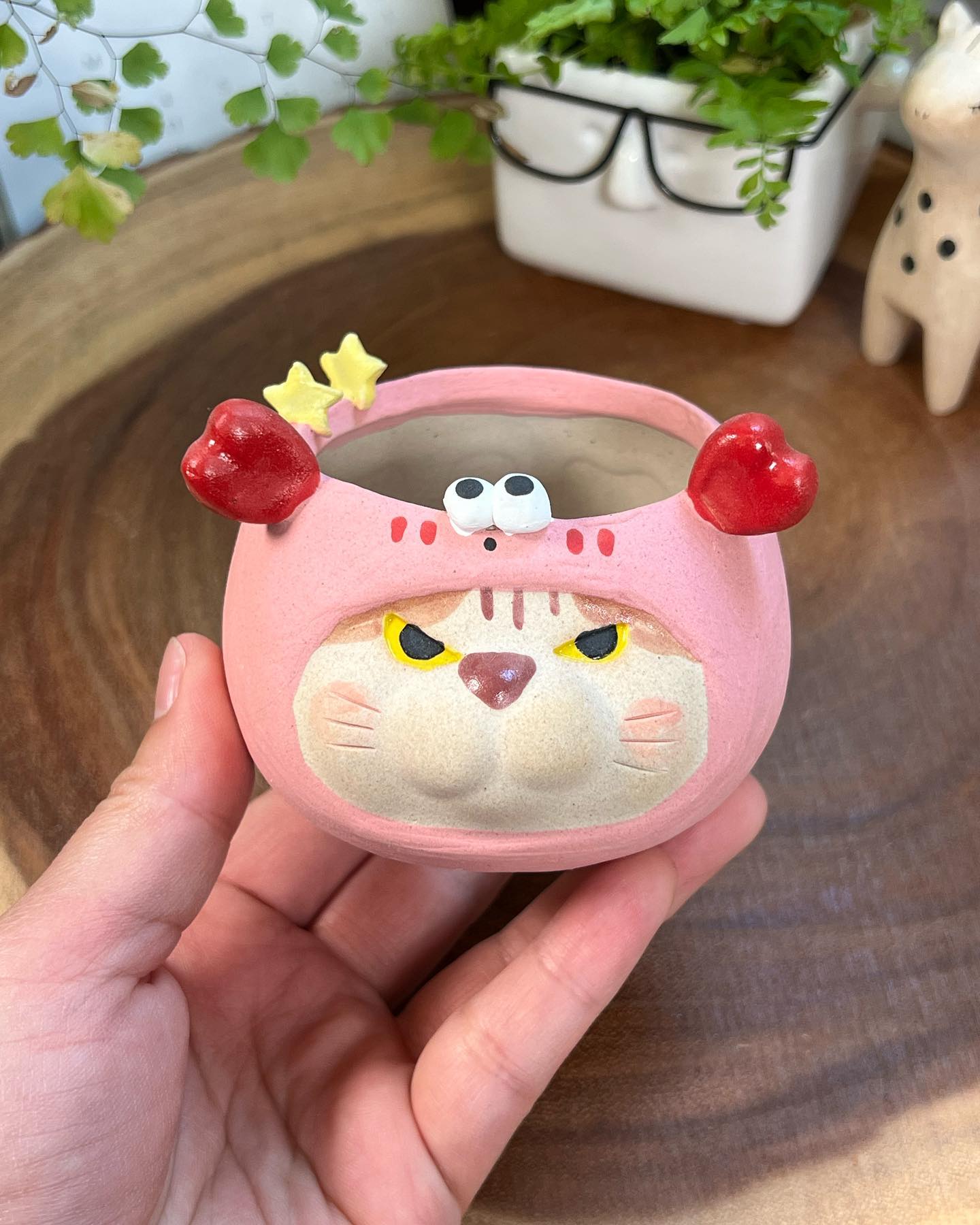 Pink Cancers in Disguise- Cat Series Planter