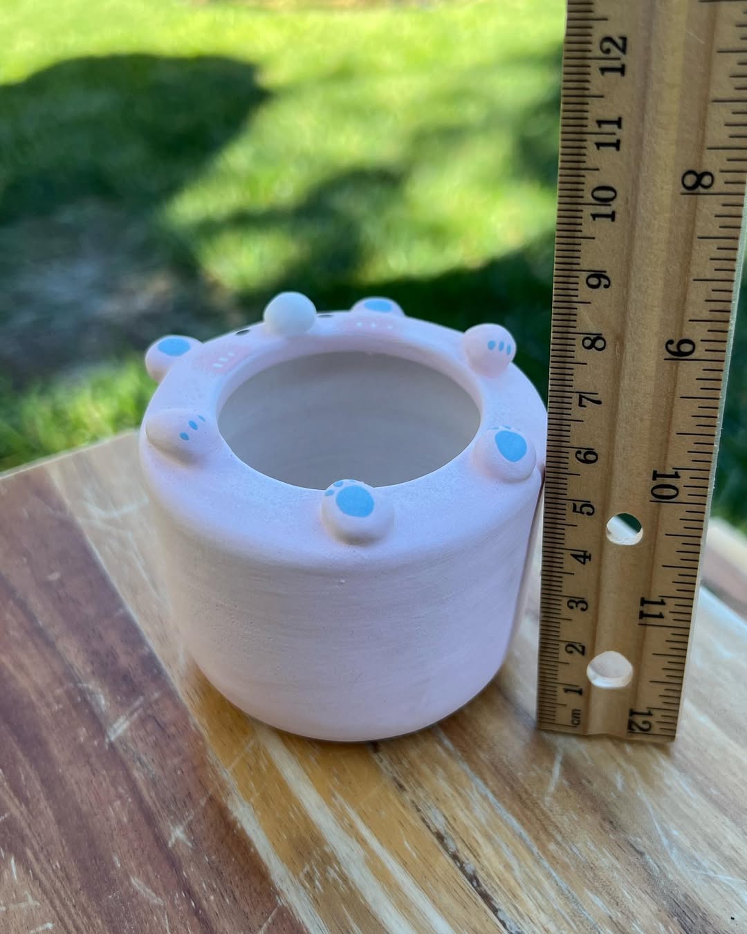 Pink Cute Bear Round Planter