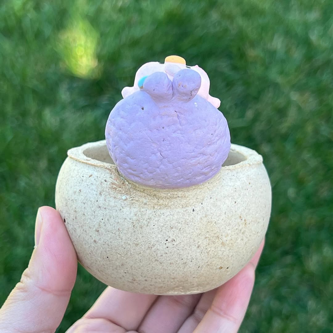 Purple Bunny Beanbag Ducky Planter