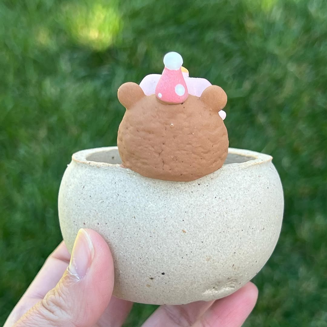 Brown Bear Beanbag Ducky Planter