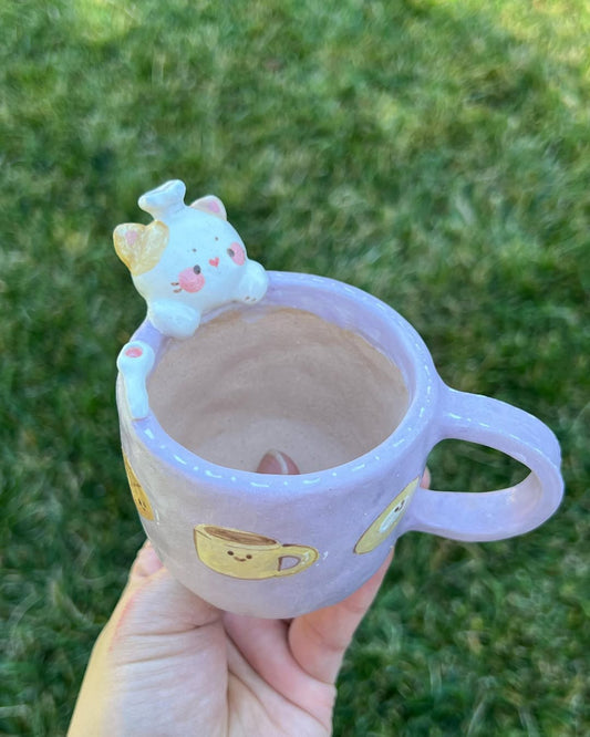 Little Chef Cat Latte Mug Planter