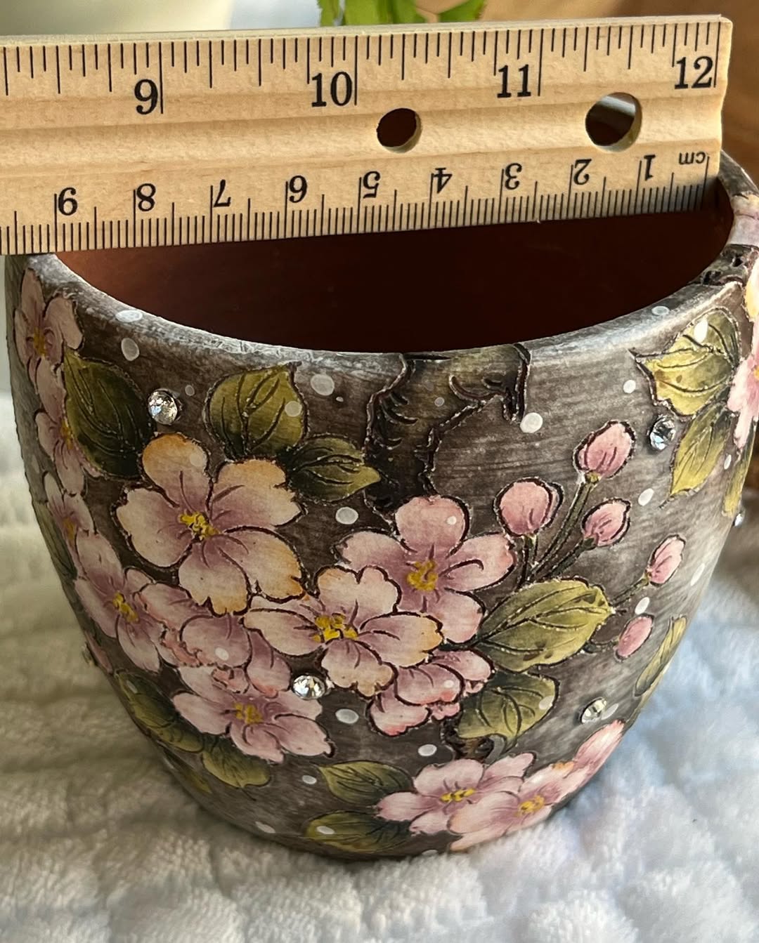 Hand-Painted Spring Sakura Blossom Mid Size Planter