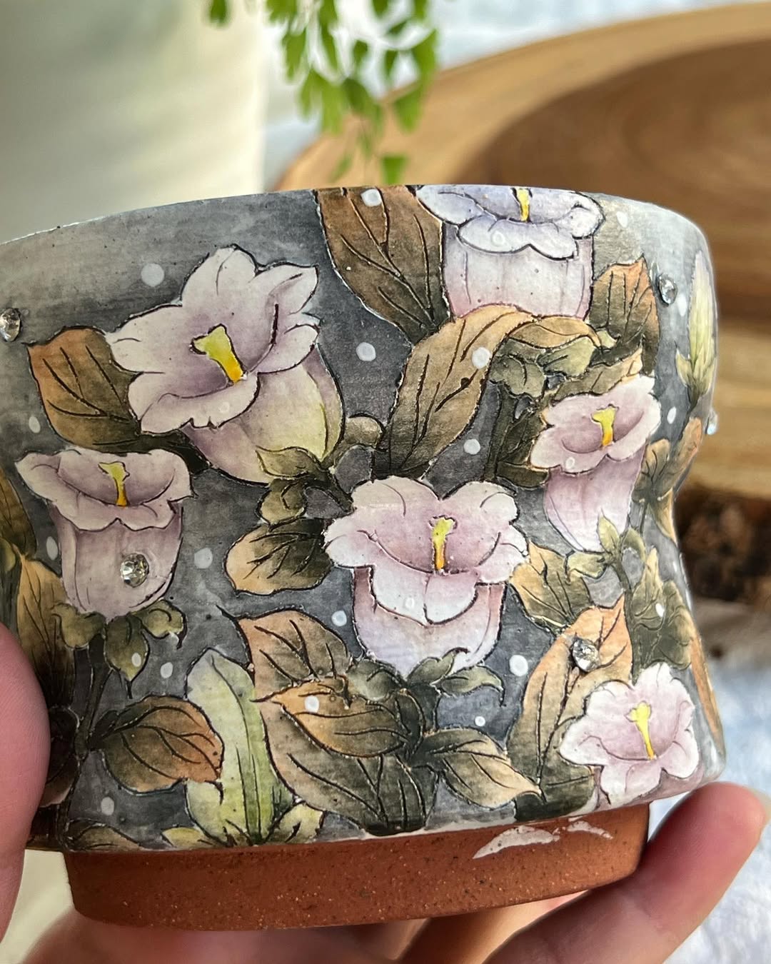Hand-Painted Vintage Wildflower Garden Planter