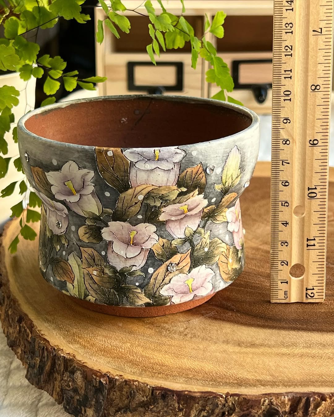 Hand-Painted Vintage Wildflower Garden Planter