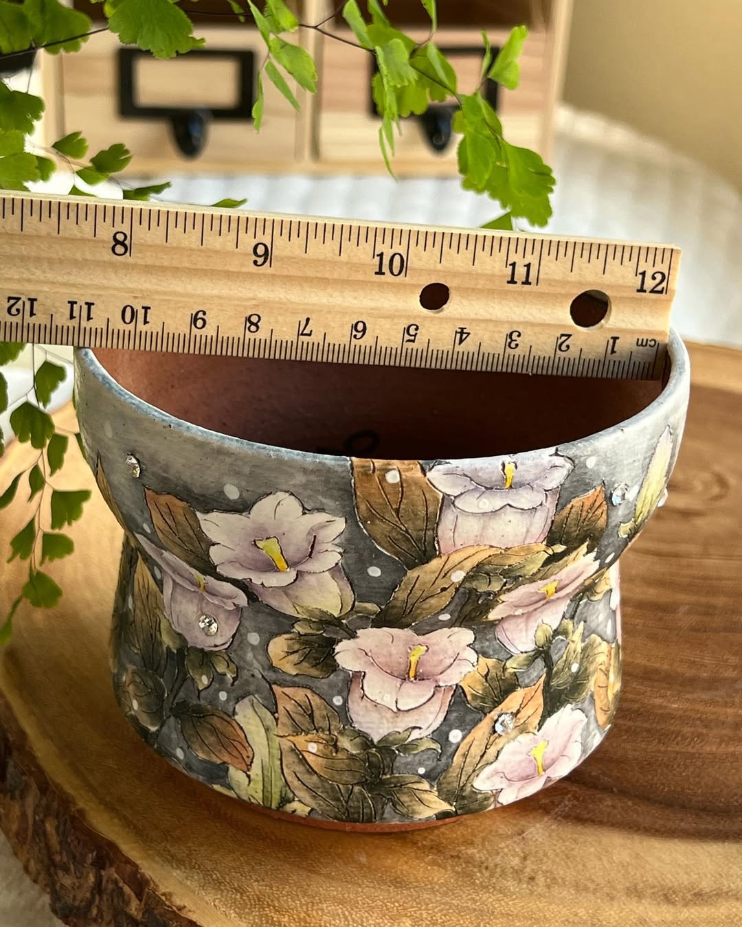 Hand-Painted Vintage Wildflower Garden Planter