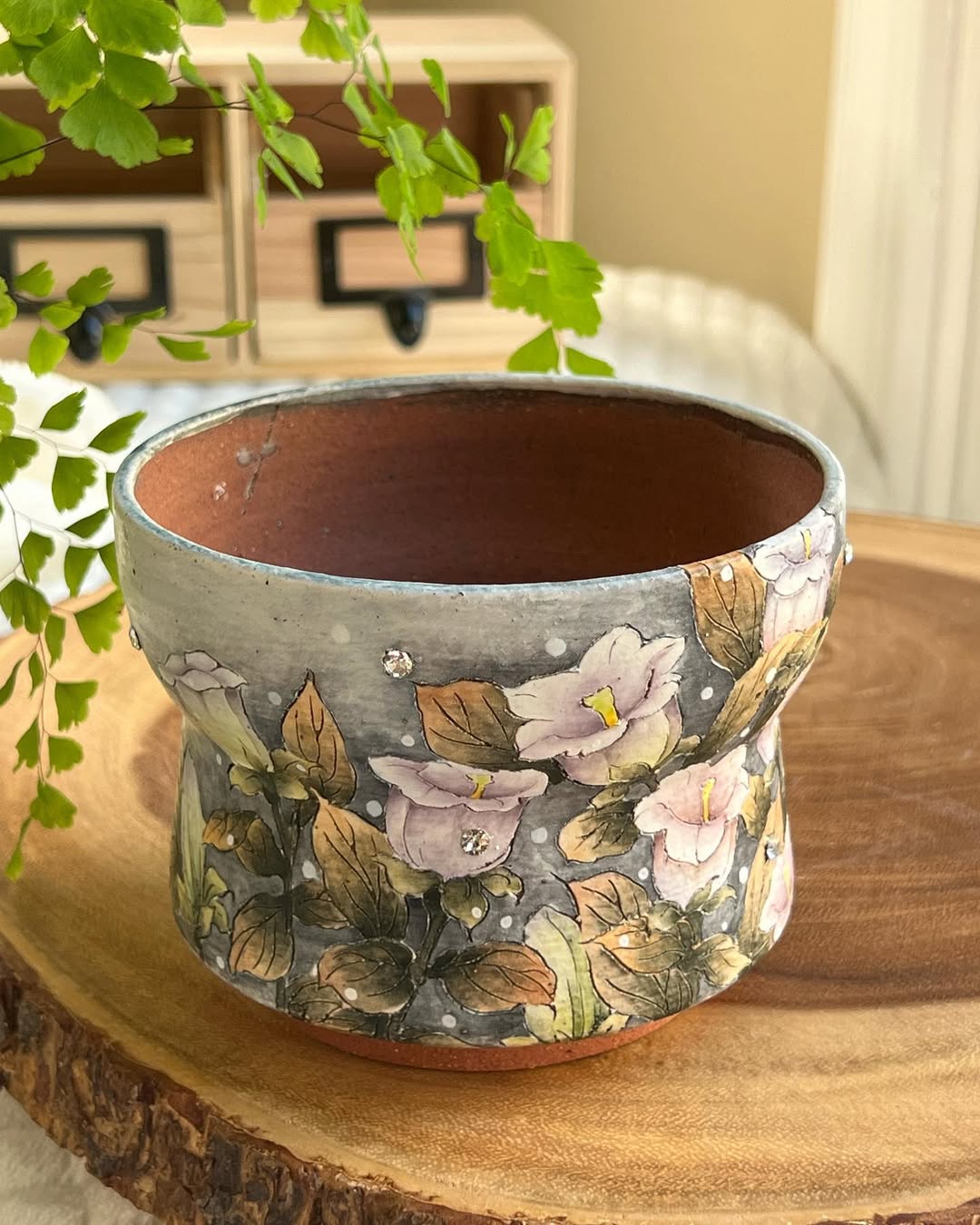 Hand-Painted Vintage Wildflower Garden Planter