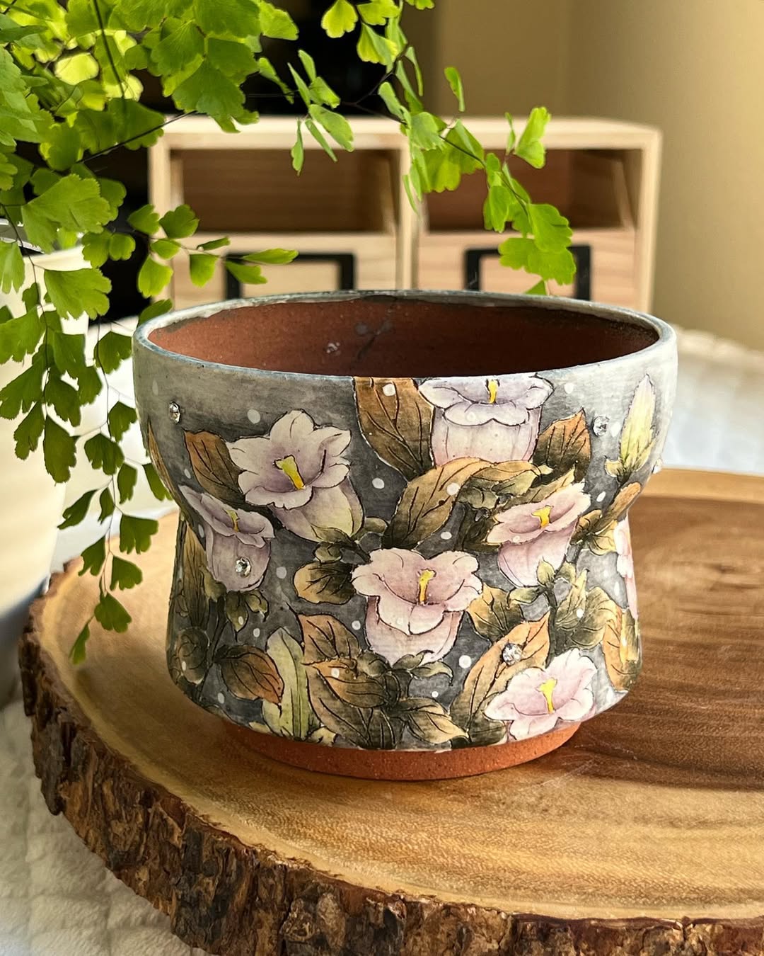 Hand-Painted Vintage Wildflower Garden Planter