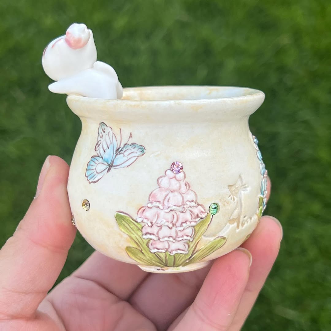 Kitty in Blooming Lupine Wonderland Planter