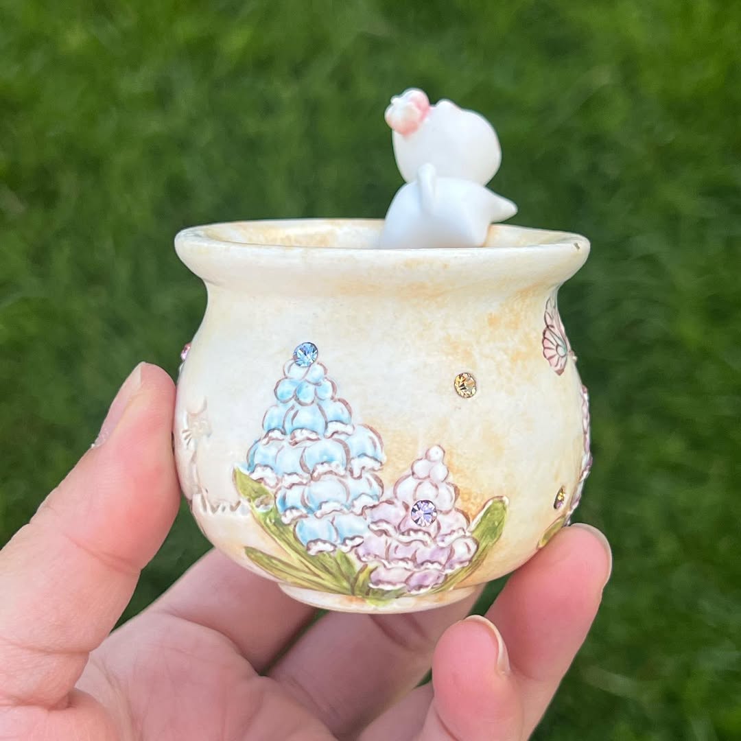 Kitty in Blooming Lupine Wonderland Planter
