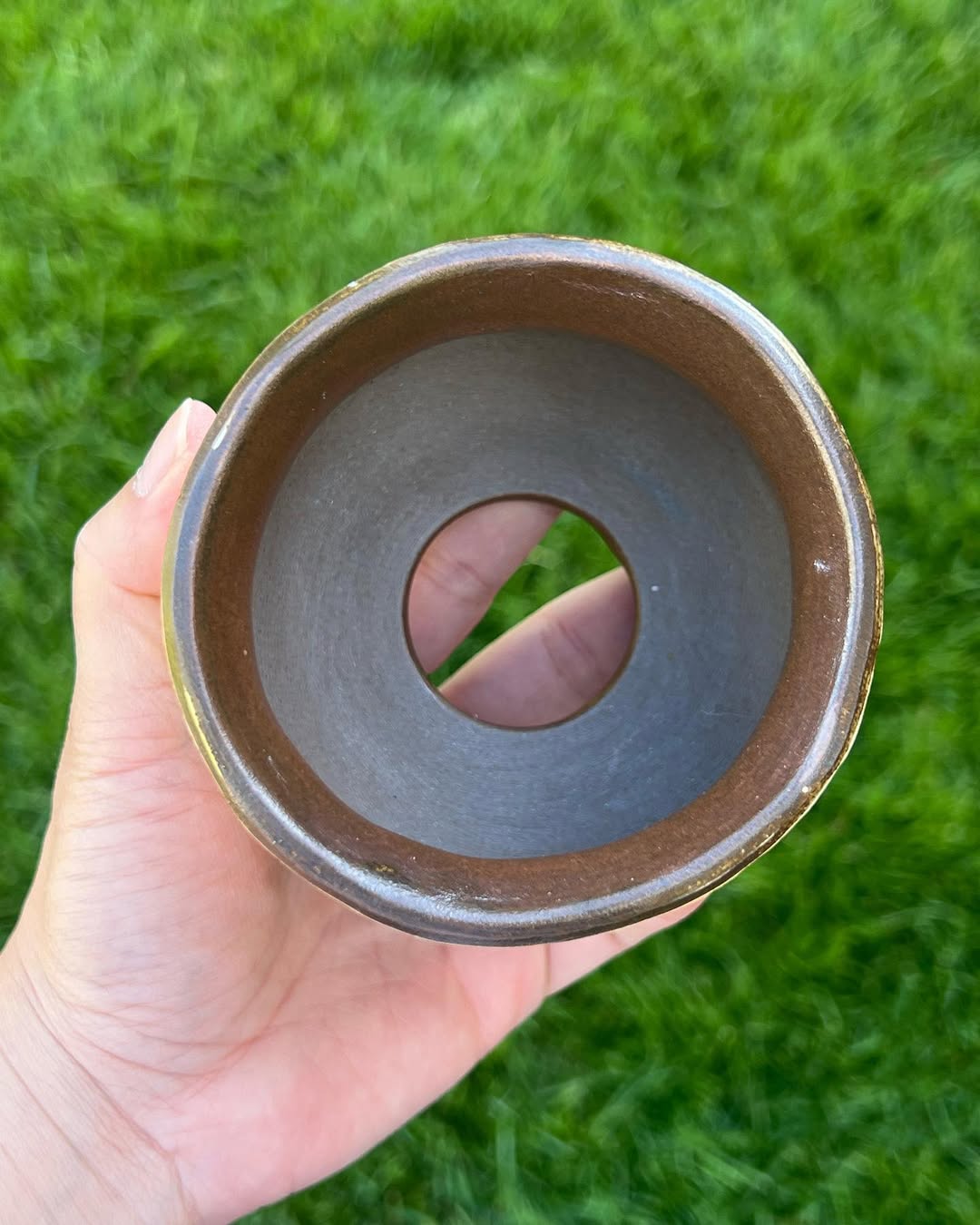 Hand Painted Golden Meadow Floral Korean Style Planter