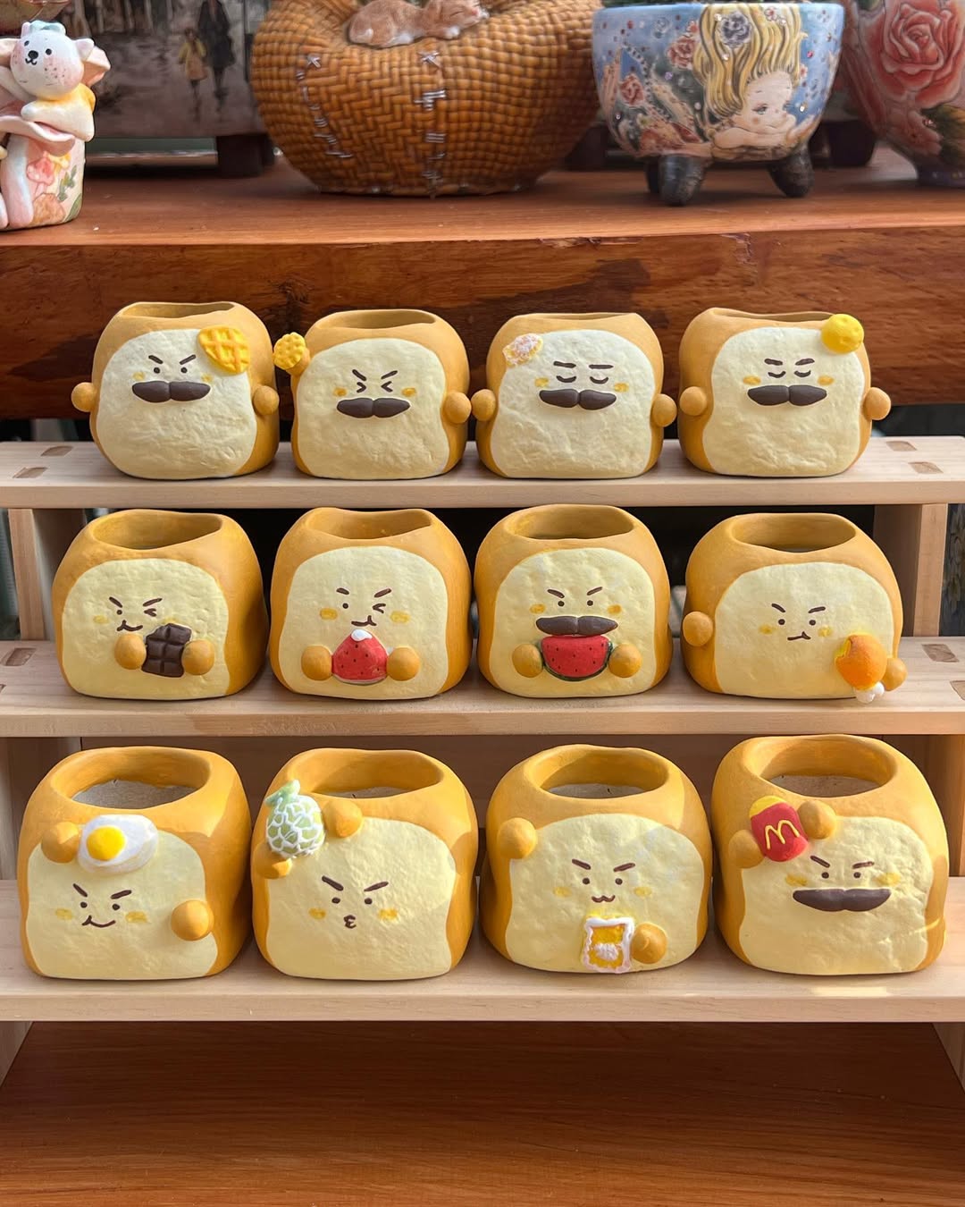 Mini Cute Toast Bread Planter