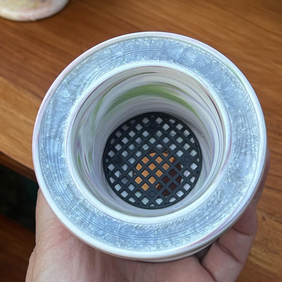 July Glass Art Iridescent Pastel Rainbow Large Size Planter