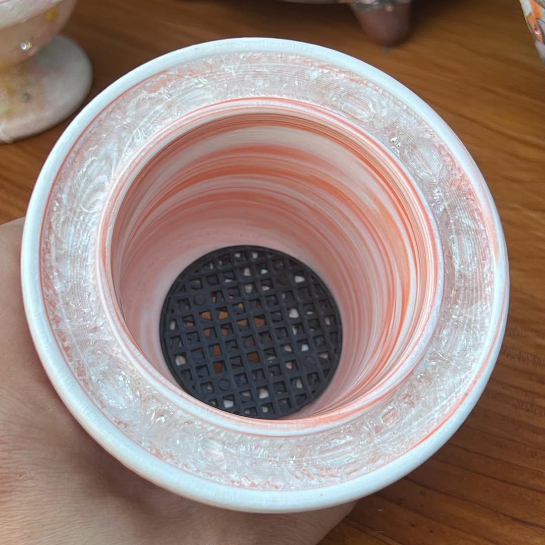 July Glass Art Coral Wave Rainbow Large Size Planter