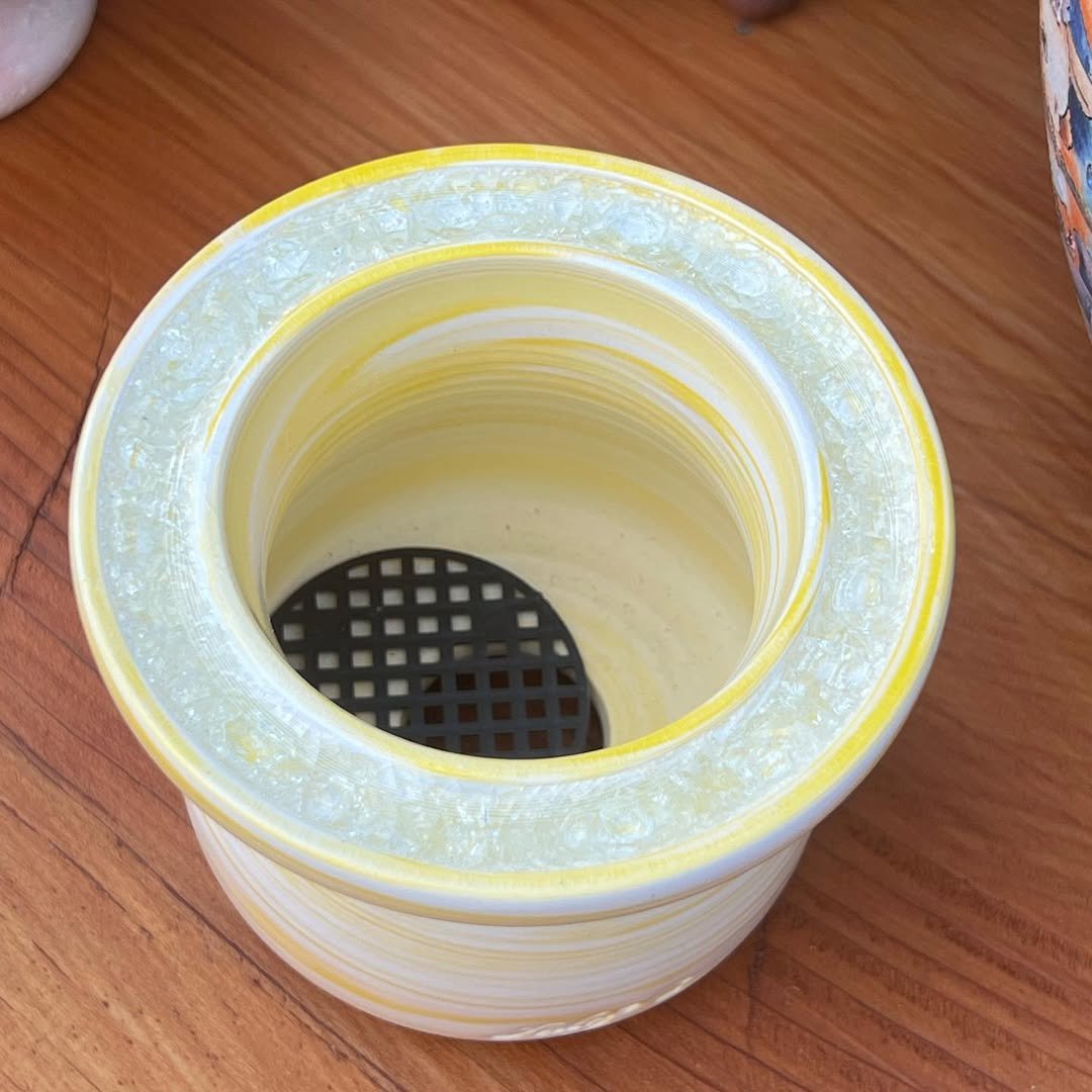 July Glass Art Yellow Glow Rainbow Large Size Planter