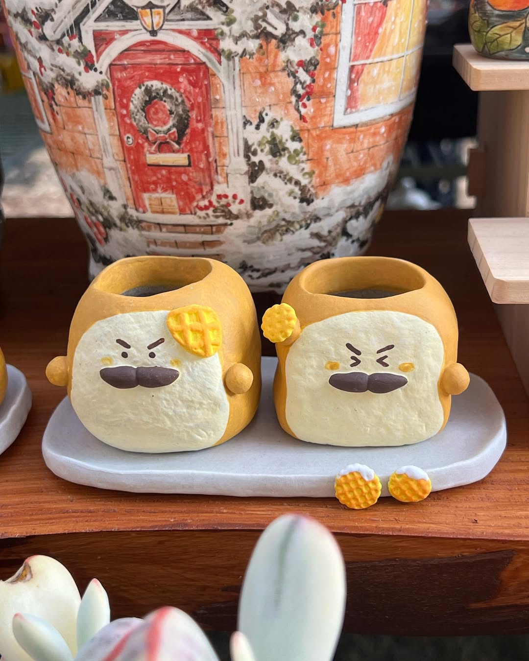 Mini Cute Toast Bread Planter